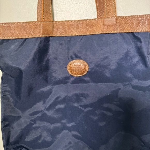 Vintage  roots genuine leather and nylon heavy duty tote bag - Picture 4 of 4